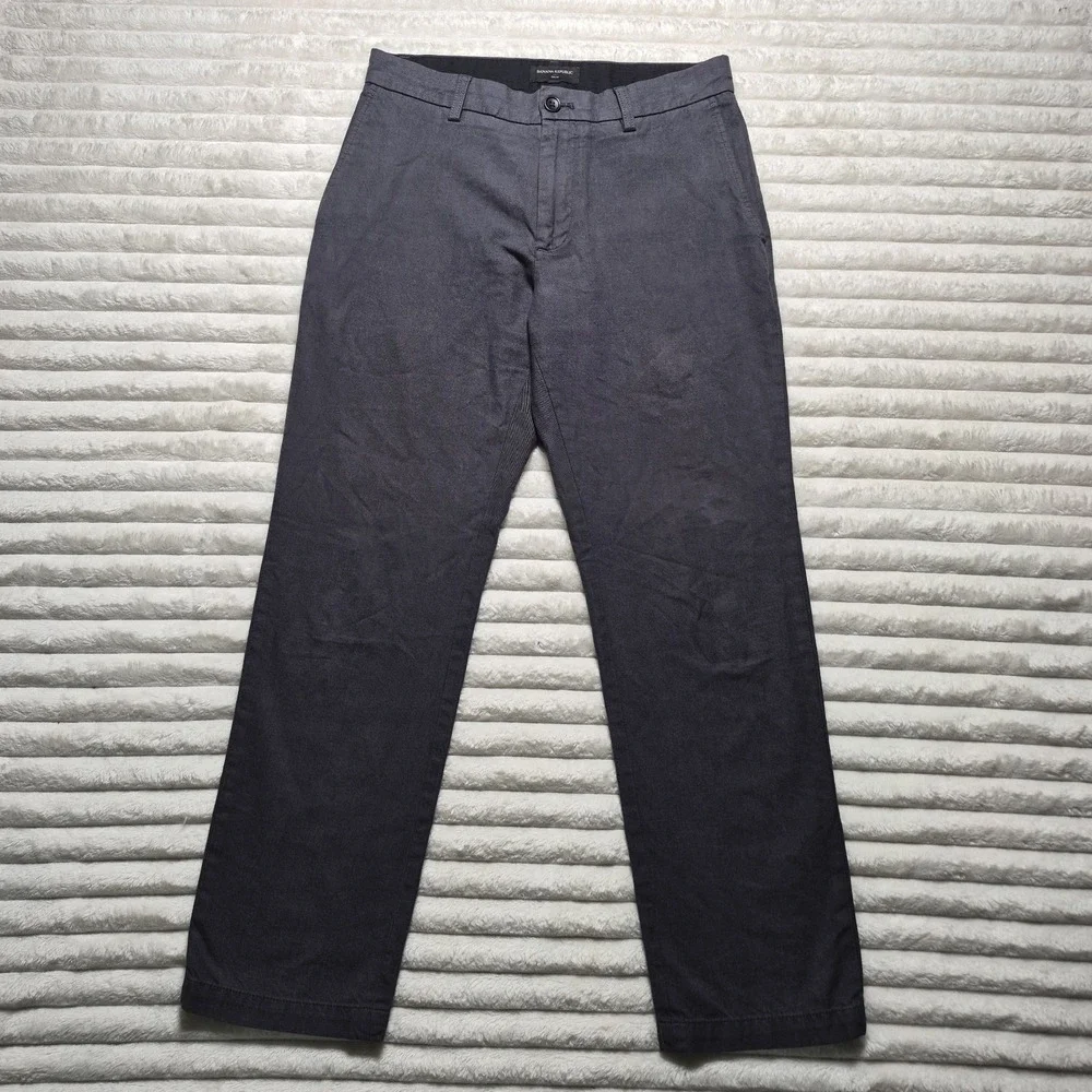 Banana Republic Gavin Straight Fit Chinos Mens 30x30 Charcoal Gray Cotton Pants
